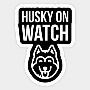 Husky On Watch Sticker